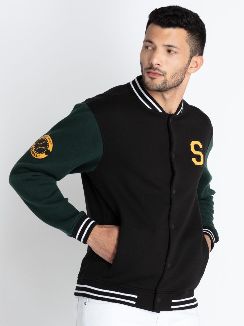 Mens Colourblocked Varsity Jacket