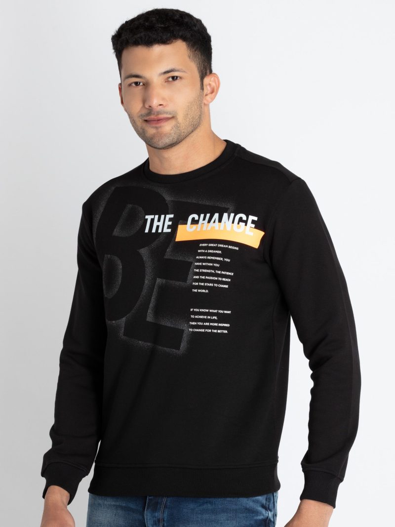 Mens Printed Round Neck Sweatshirt