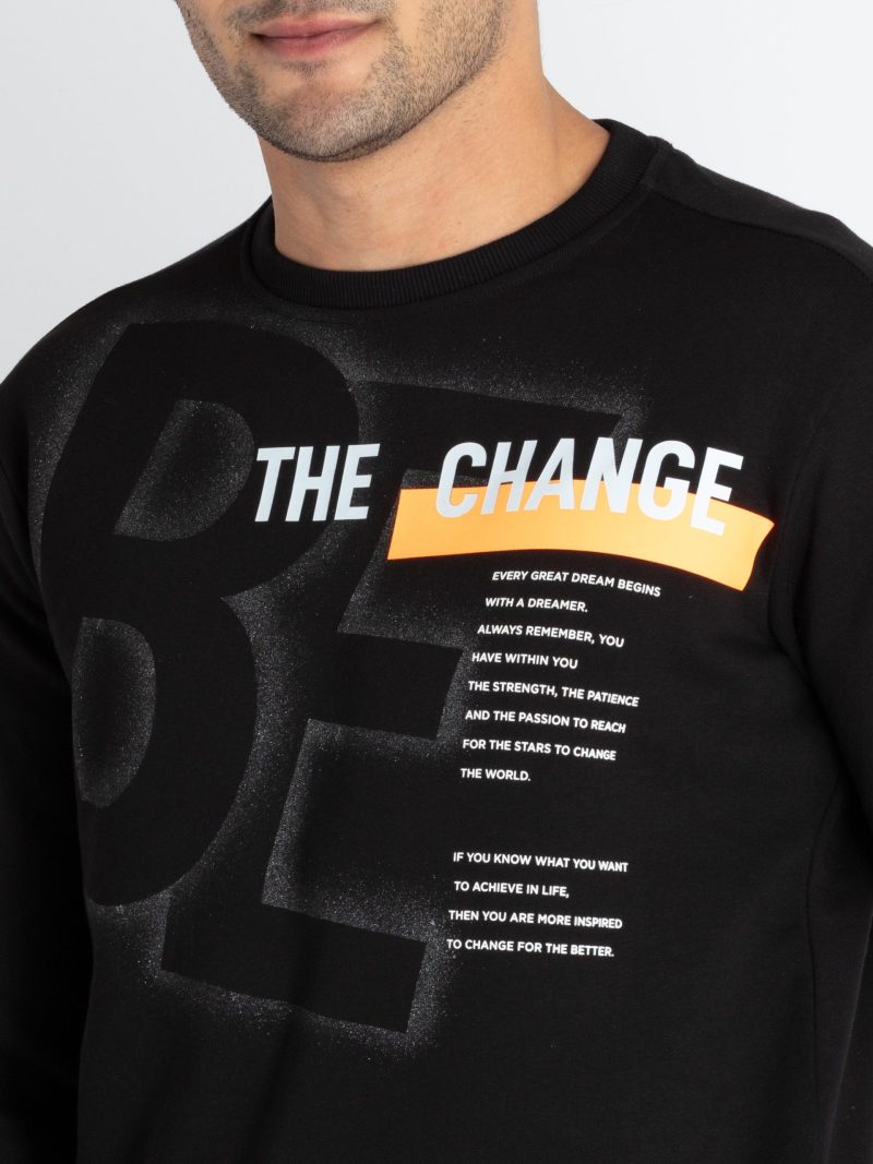Mens Printed Round Neck Sweatshirt