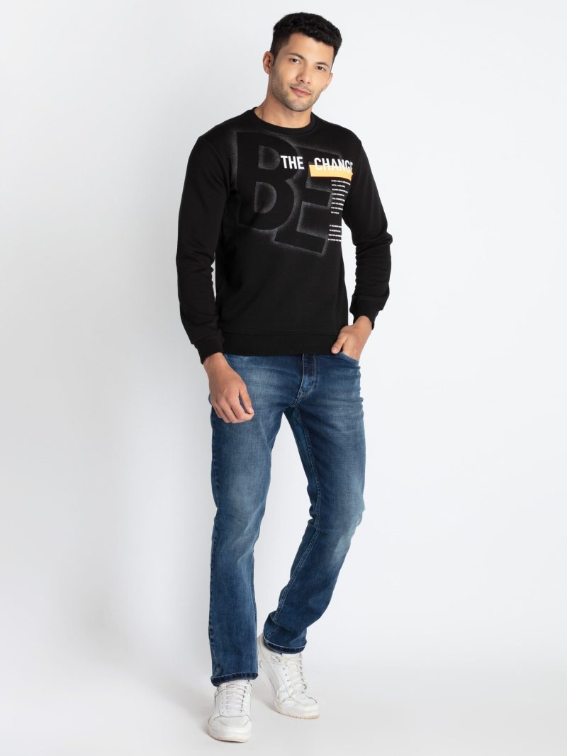 Mens Printed Round Neck Sweatshirt