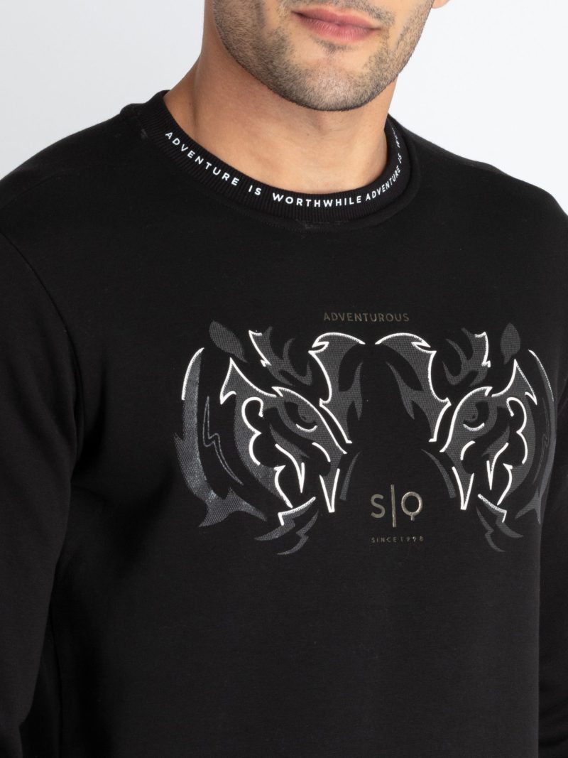 Mens Printed Round Neck Sweatshirt
