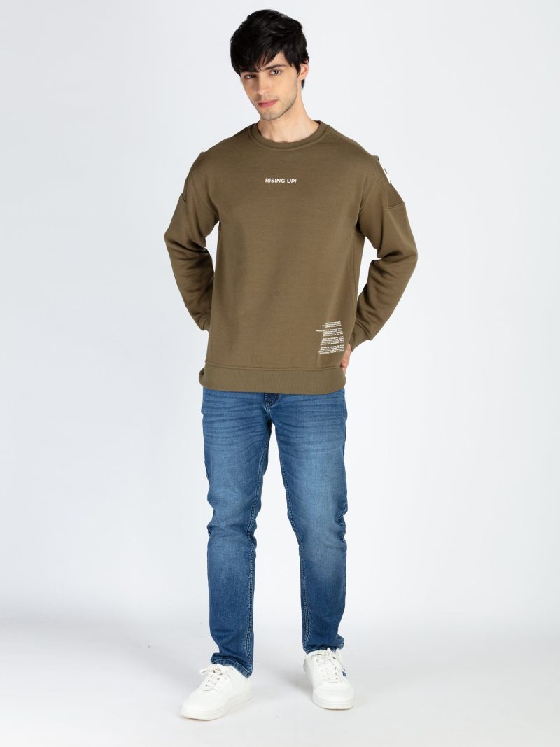 Mens Printed Round Neck Full Sleeve Sweatshirt