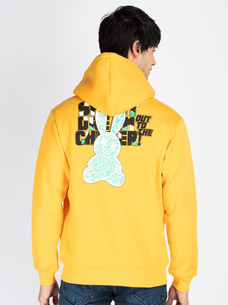 Mens Printed Round Neck Hooded Sweatshirt