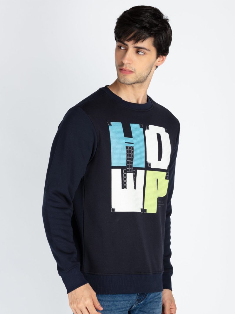 Mens Printed Round Neck Full Sleeve Sweatshirt