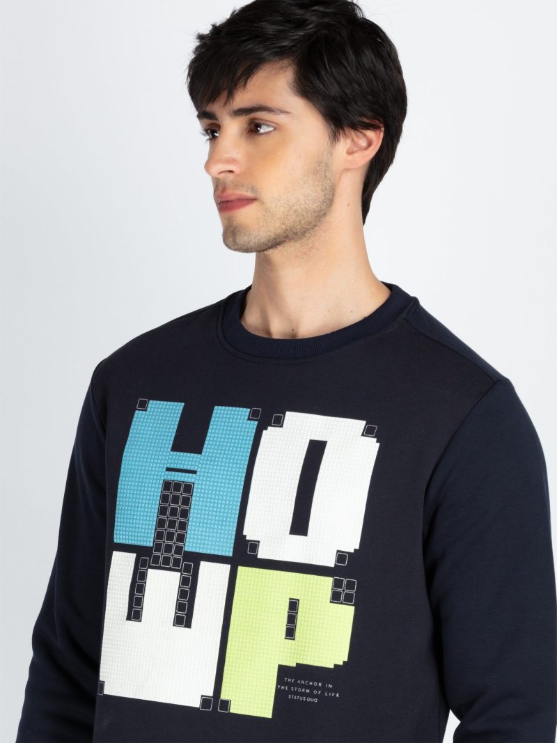 Mens Printed Round Neck Full Sleeve Sweatshirt