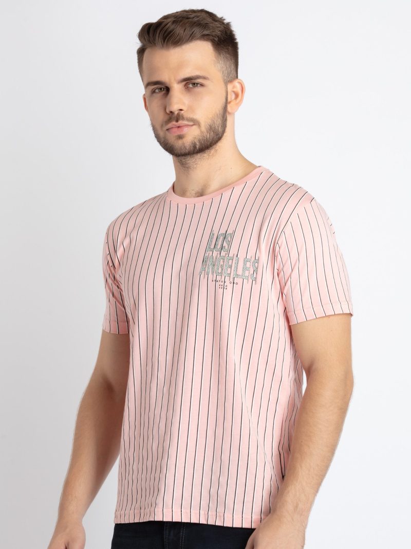 Mens Striped Round Neck T-Shirt