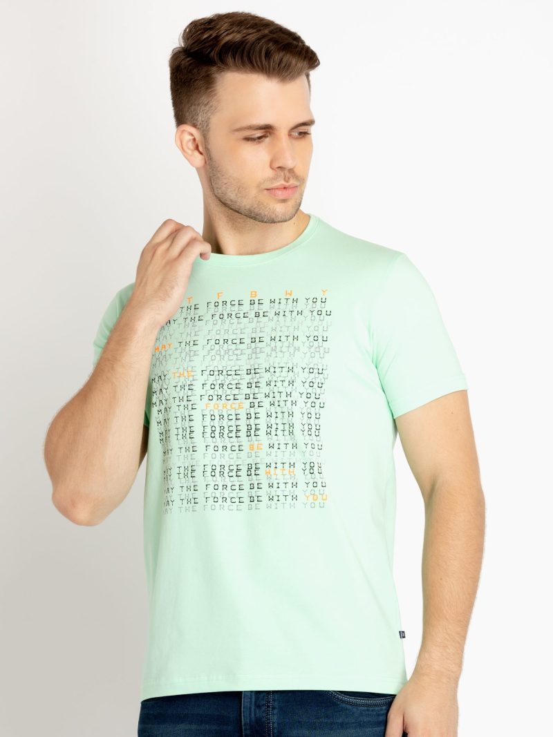 Mens Printed Round Neck T-Shirt