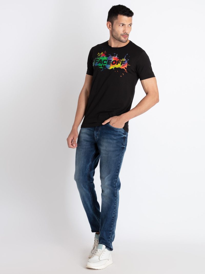 Mens Printed Round Neck T-Shirt