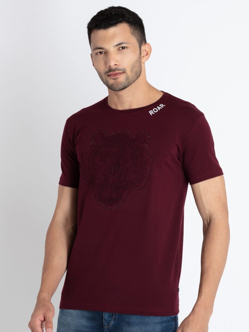 Mens Solid Round Neck T-Shirt
