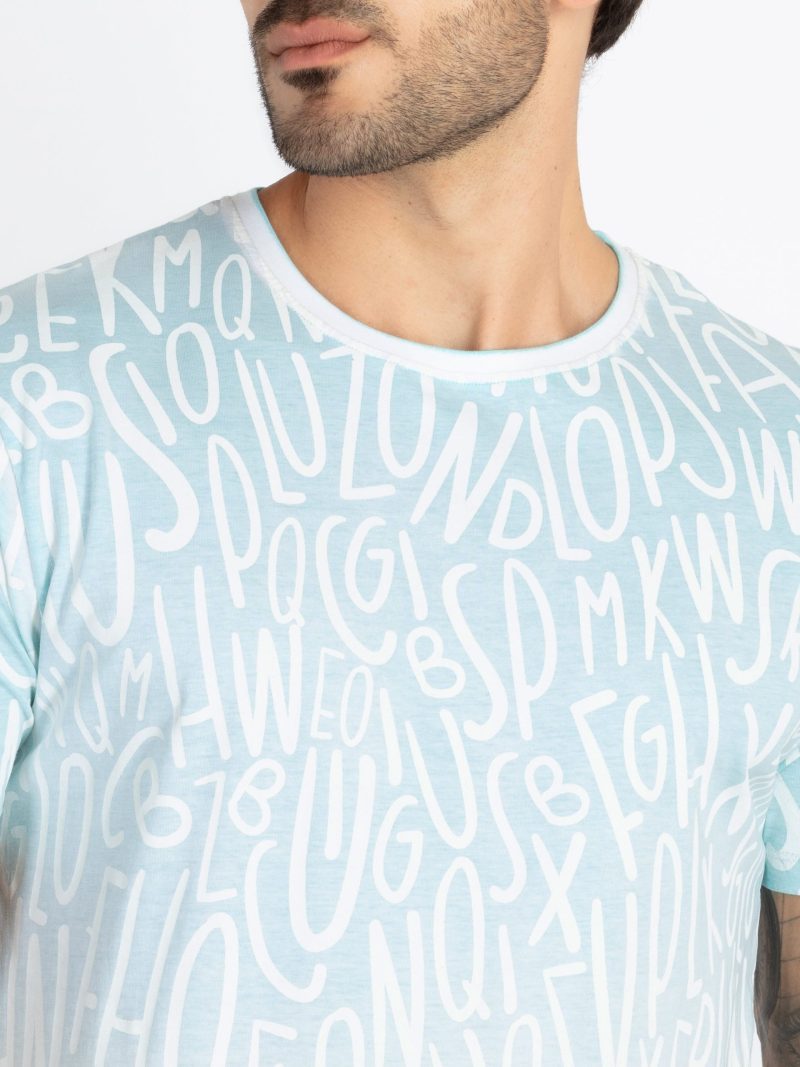 Mens All Over Printed Round Neck T-Shirt