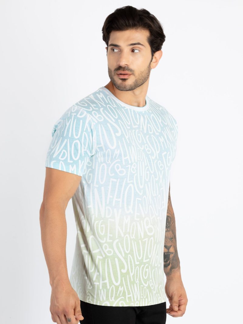 Mens All Over Printed Round Neck T-Shirt