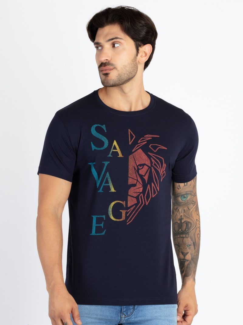 Mens Printed Round Neck T-Shirt