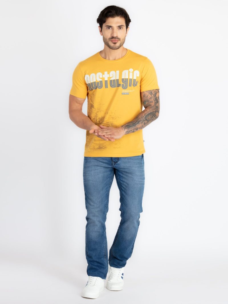 Mens Printed Round Neck T-Shirt