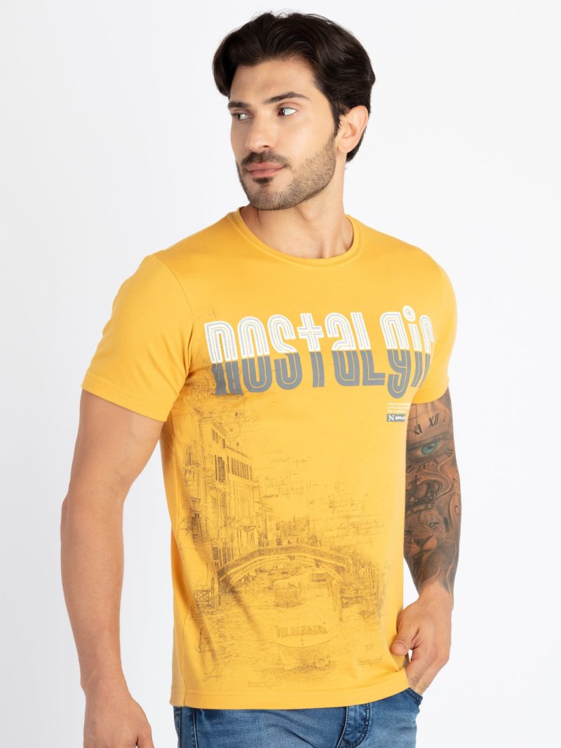 Mens Printed Round Neck T-Shirt