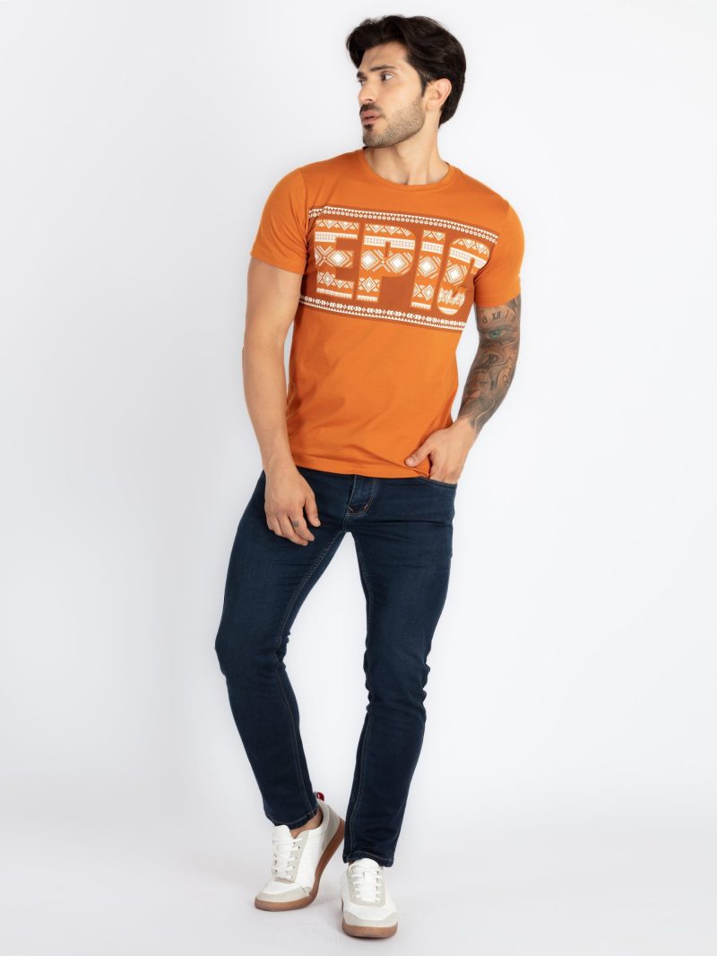 Mens Printed Round Neck T-Shirt