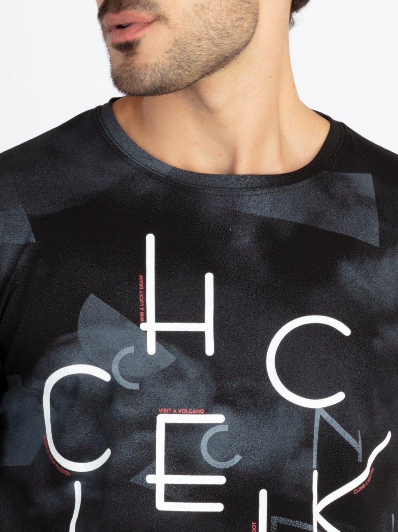 Mens All Over Printed Round Neck T-Shirt