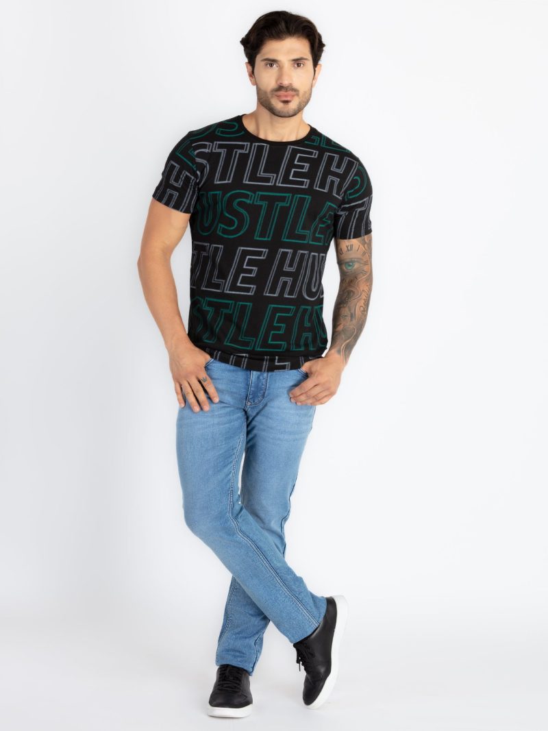 Mens All Over Printed Round Neck T-Shirt