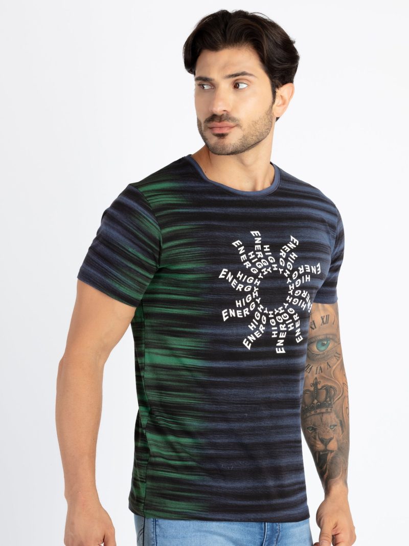 Mens All Over Printed Round Neck T-Shirt