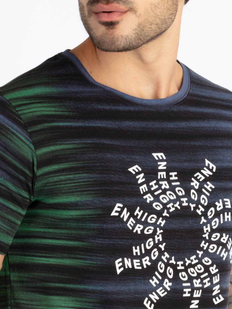 Mens All Over Printed Round Neck T-Shirt