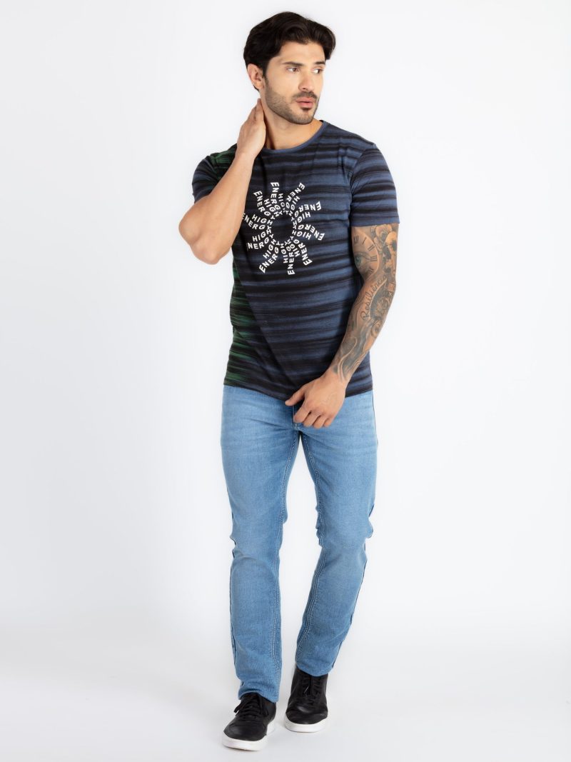 Mens All Over Printed Round Neck T-Shirt
