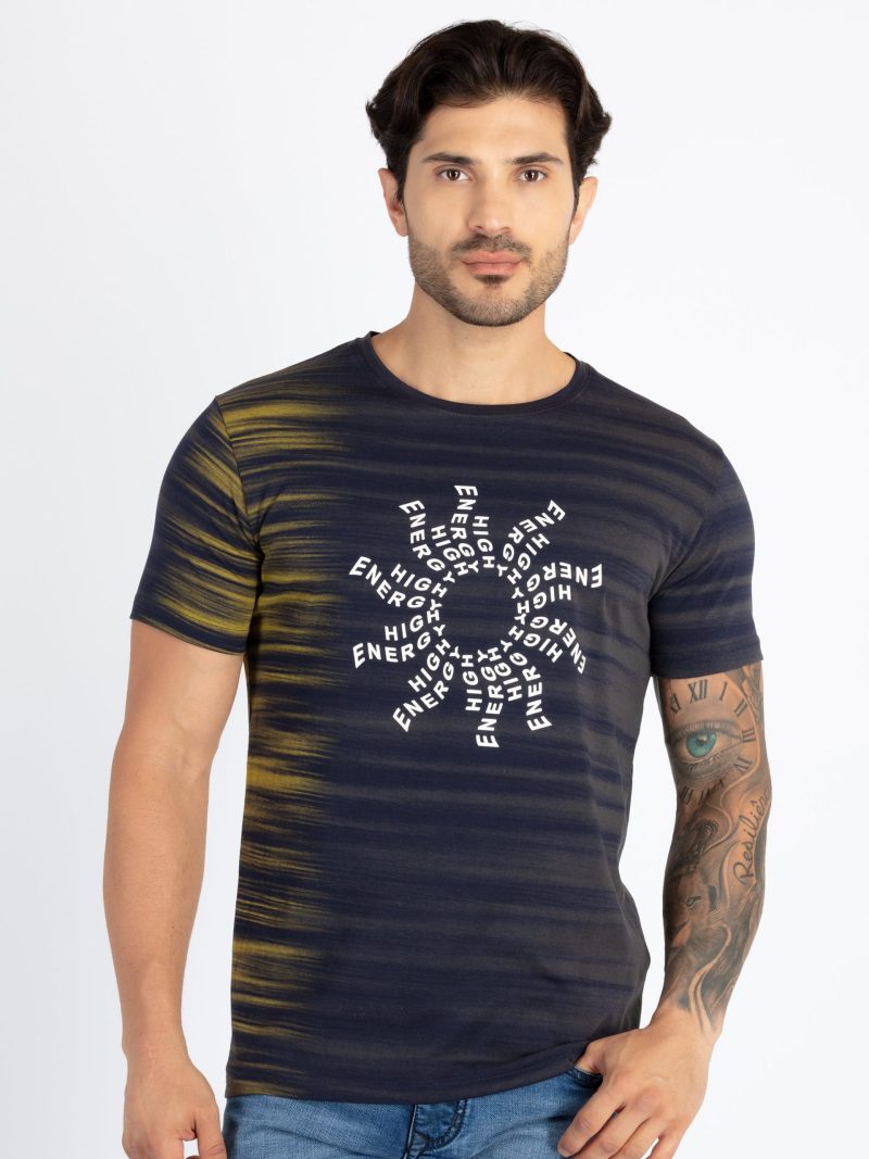 Mens All Over Printed Round Neck T-Shirt