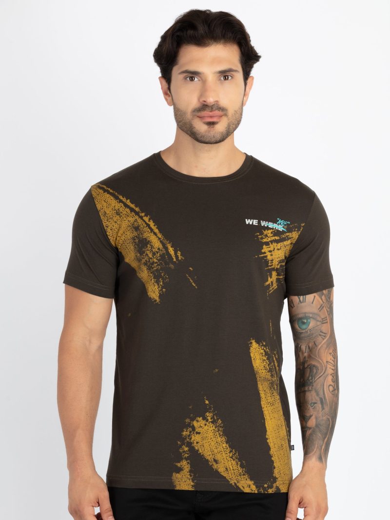 Mens All Over Printed Round Neck T-Shirt
