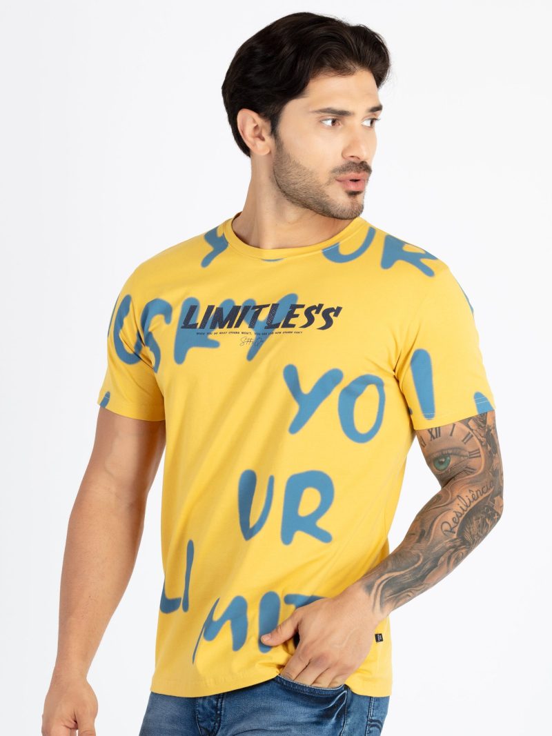 Mens Printed Round Neck T-Shirt