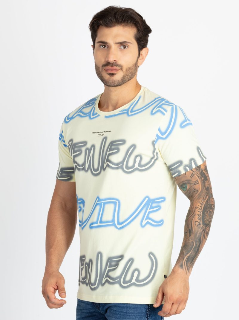 Mens Printed Round Neck T-Shirt