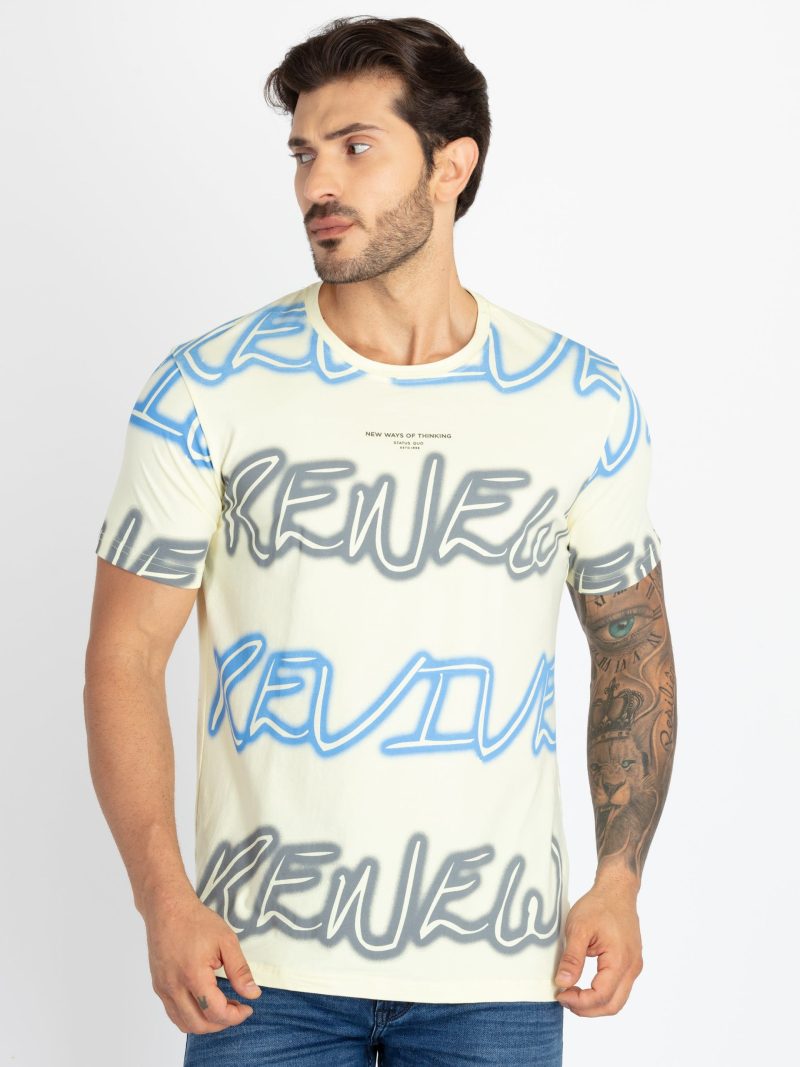 Mens Printed Round Neck T-Shirt