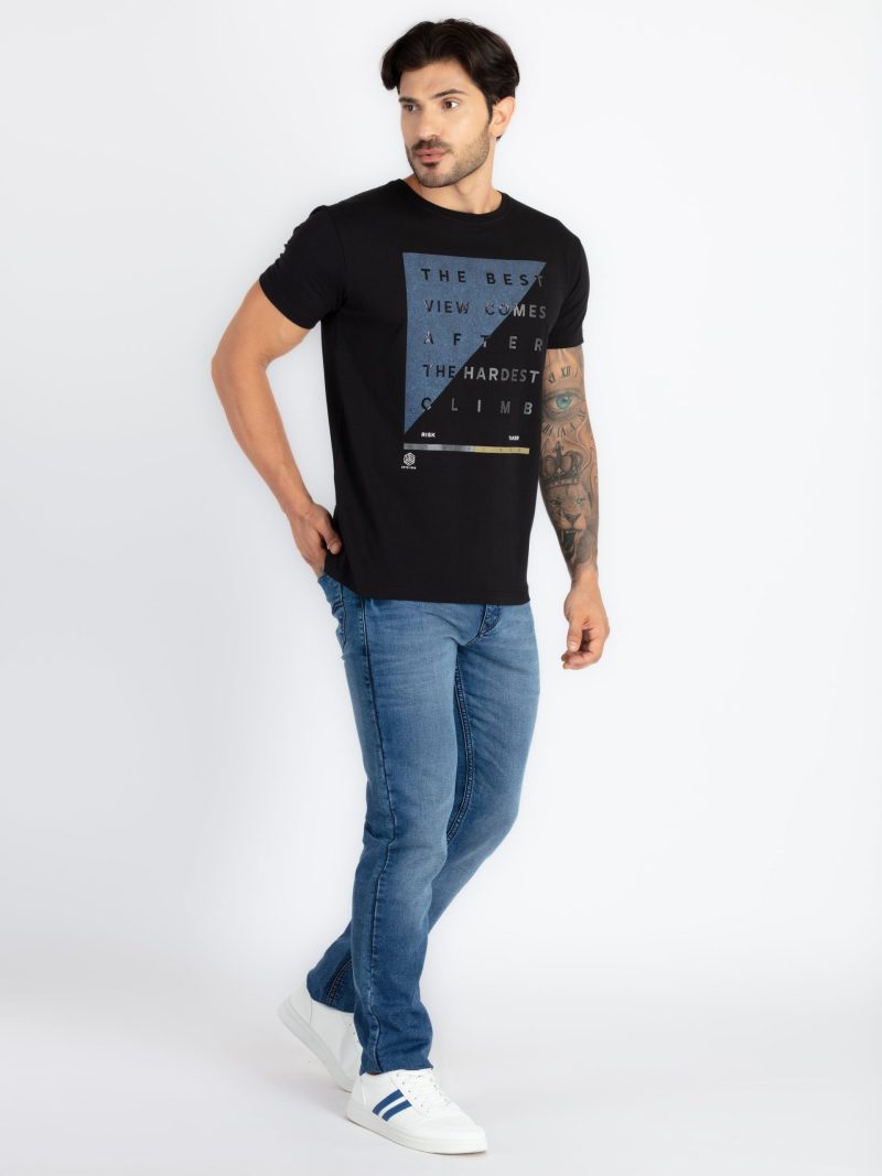 Mens Printed Round Neck T-Shirt