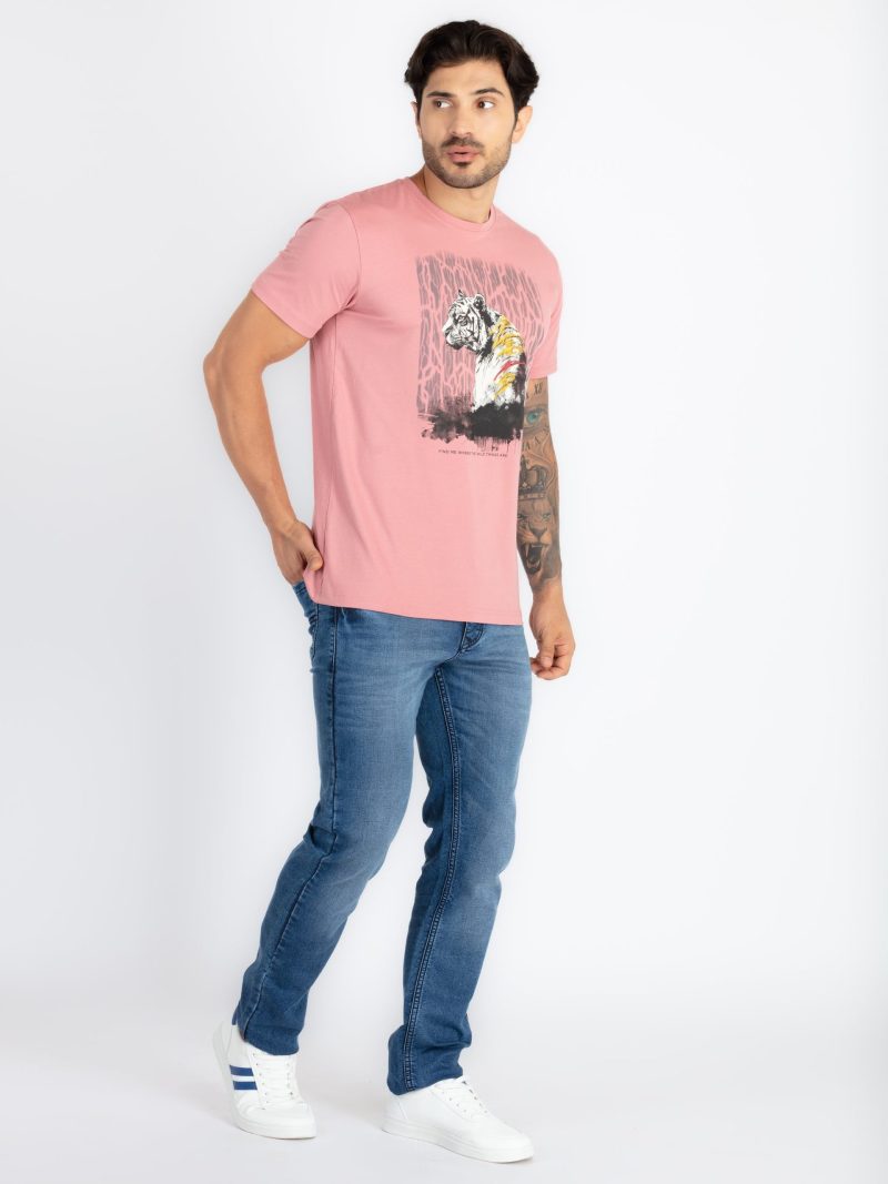Mens Printed Round Neck T-Shirt