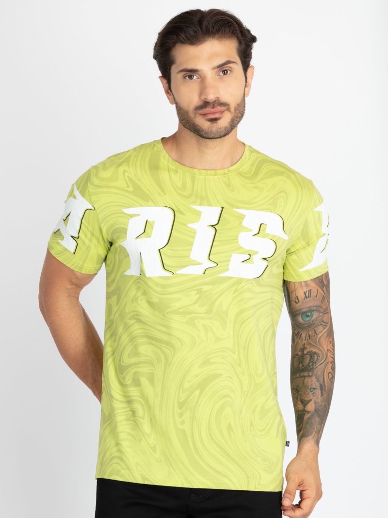 Mens All Over Printed Round Neck T-Shirt