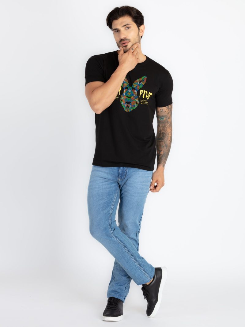Mens Printed Round Neck T-Shirt