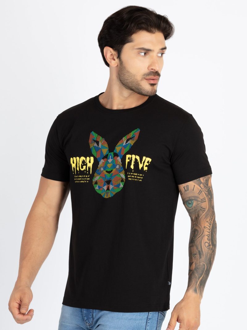 Mens Printed Round Neck T-Shirt