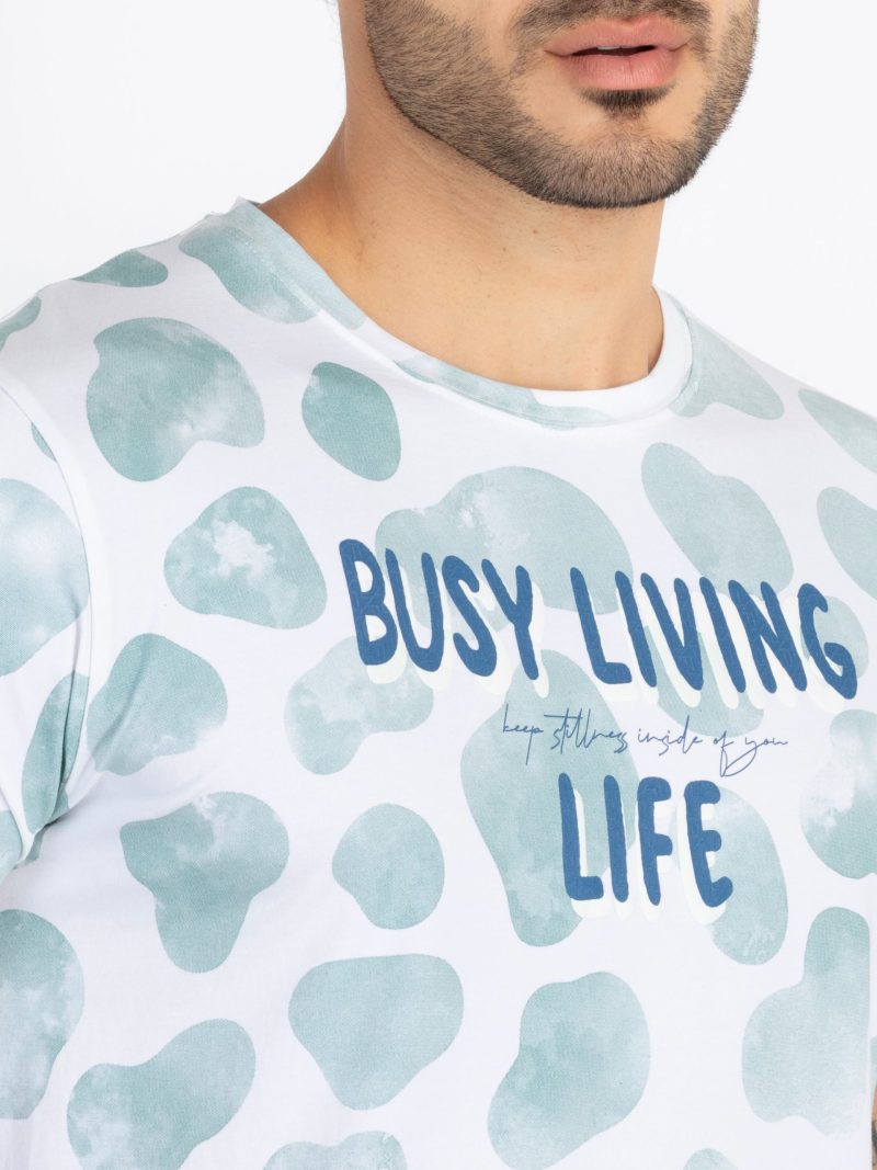 Mens All Over Printed Round Neck T-Shirt