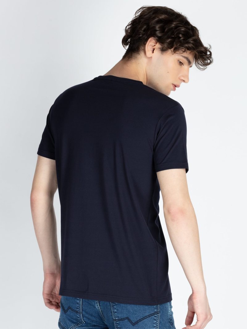 Mens Front Printed Round Neck T-Shirt