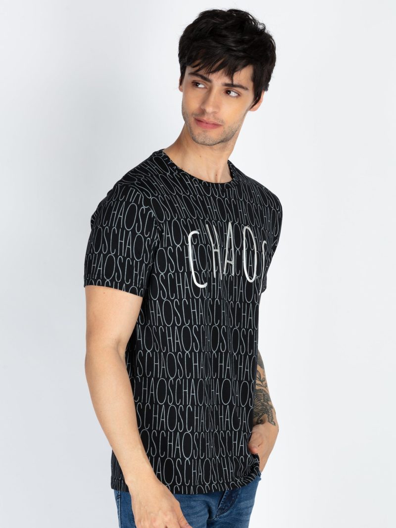Mens All Over Printed Round Neck T-Shirt