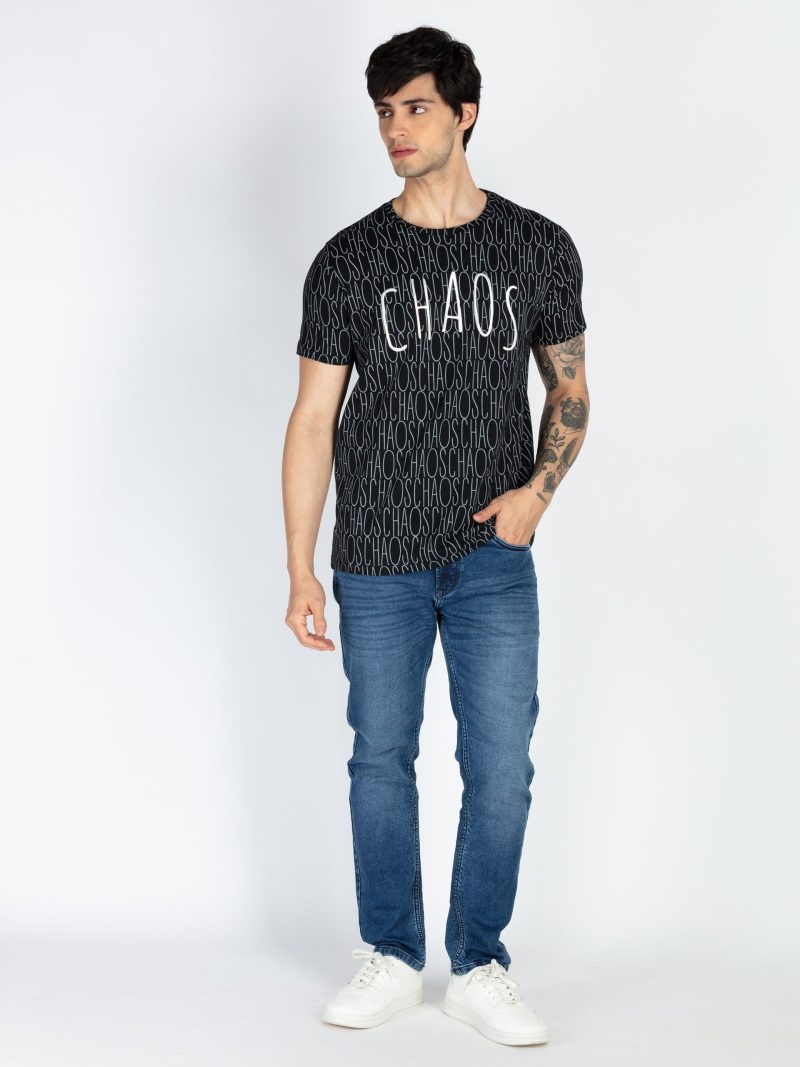 Mens All Over Printed Round Neck T-Shirt