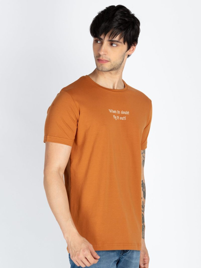 Mens Front & Back Print Round Neck T-Shirt