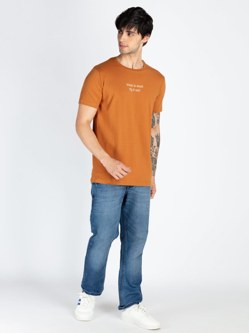 Mens Front & Back Print Round Neck T-Shirt