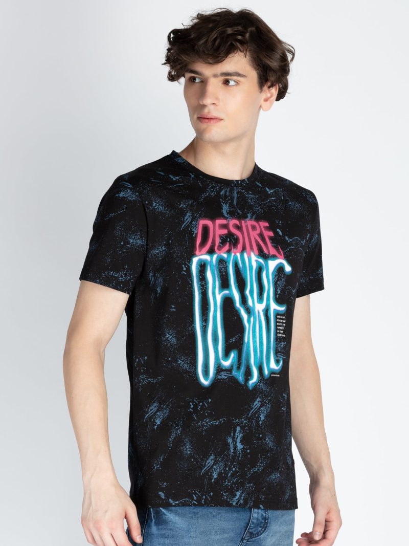 Mens All Over Printed Round Neck T-Shirt