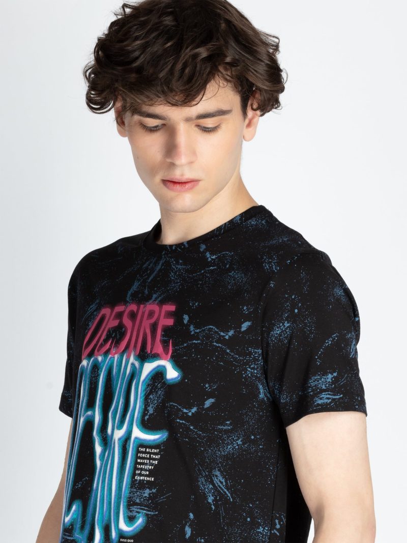 Mens All Over Printed Round Neck T-Shirt