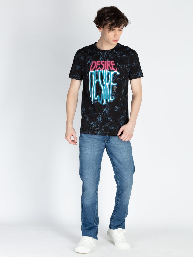 Mens All Over Printed Round Neck T-Shirt