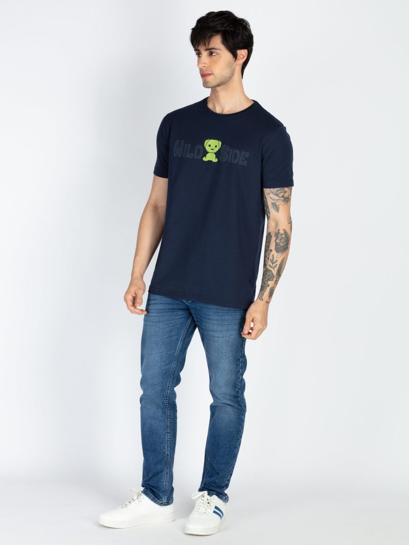 Mens Front & Back Printed Round Neck T-Shirt