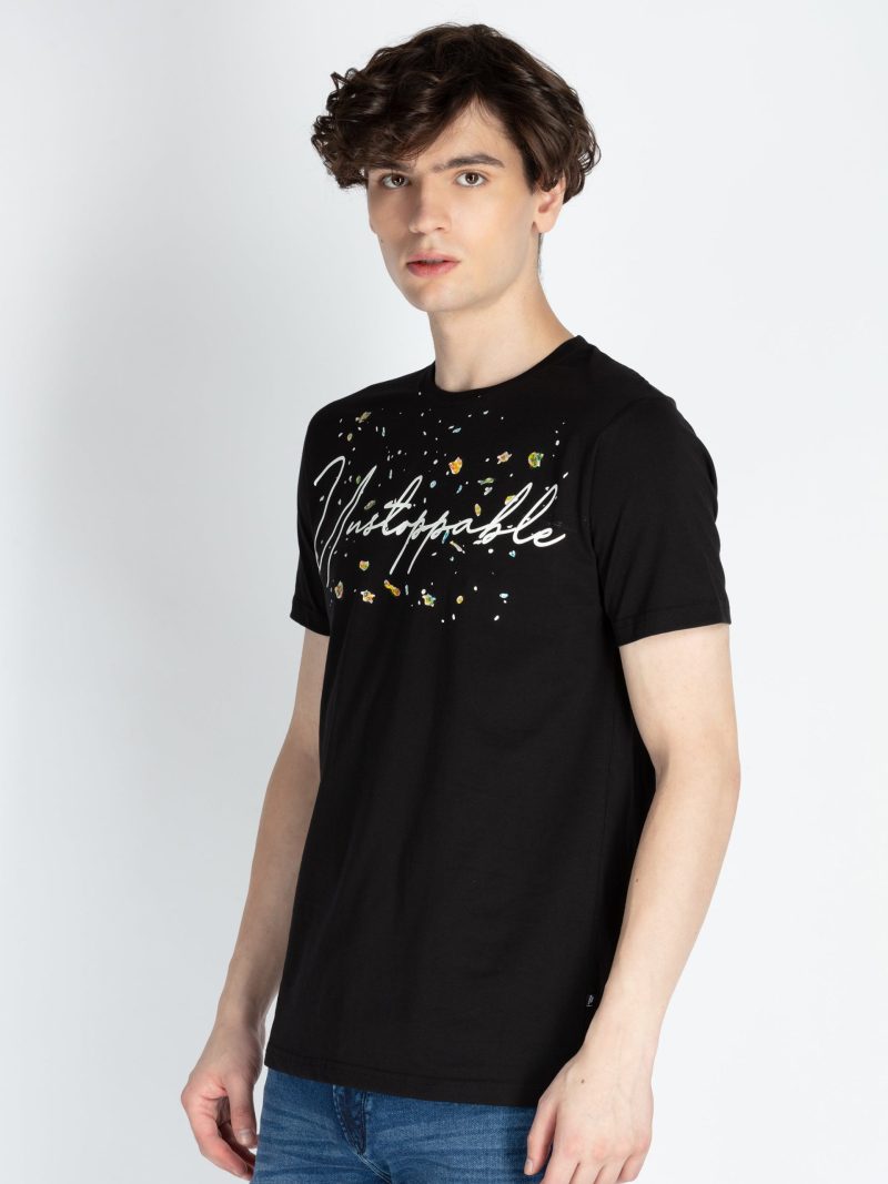 Mens Front & Back Printed Round Neck T-Shirt