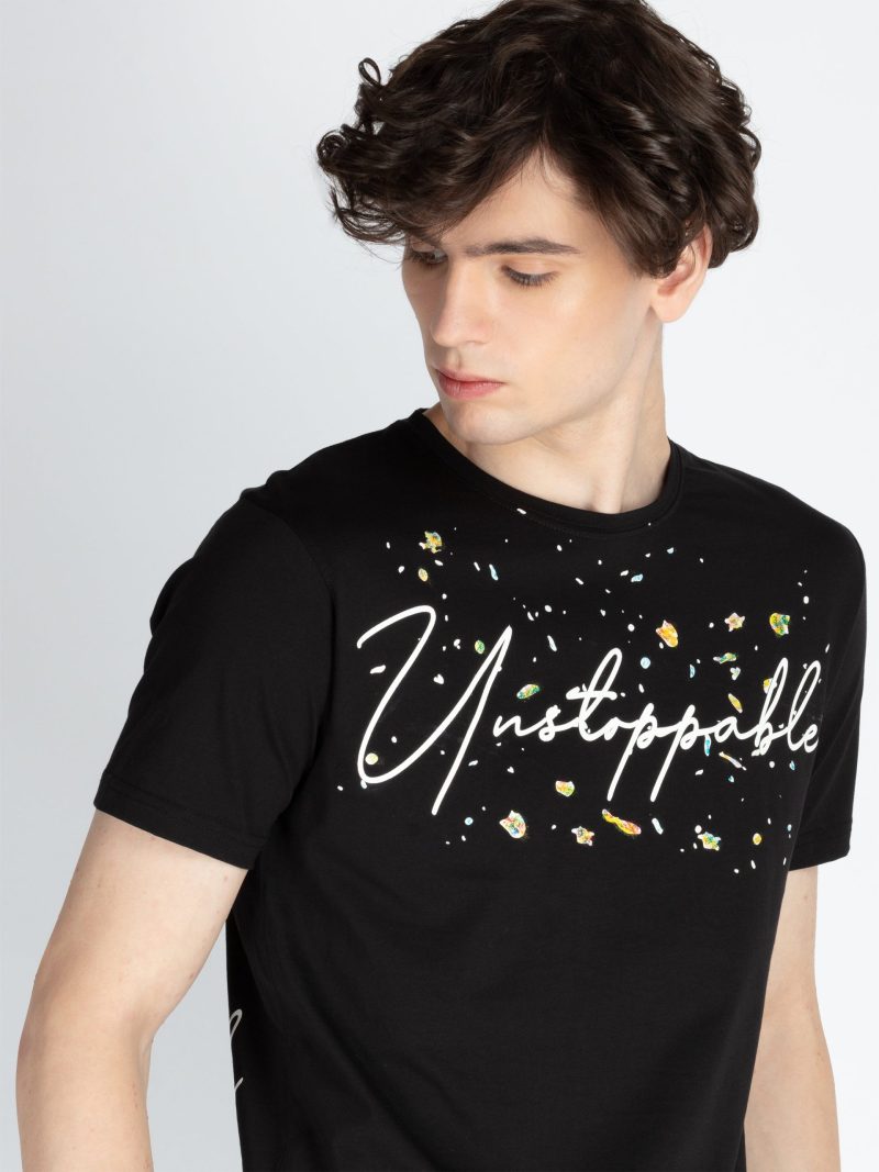 Mens Front & Back Printed Round Neck T-Shirt