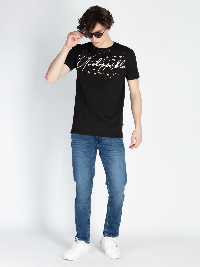 Mens Front & Back Printed Round Neck T-Shirt