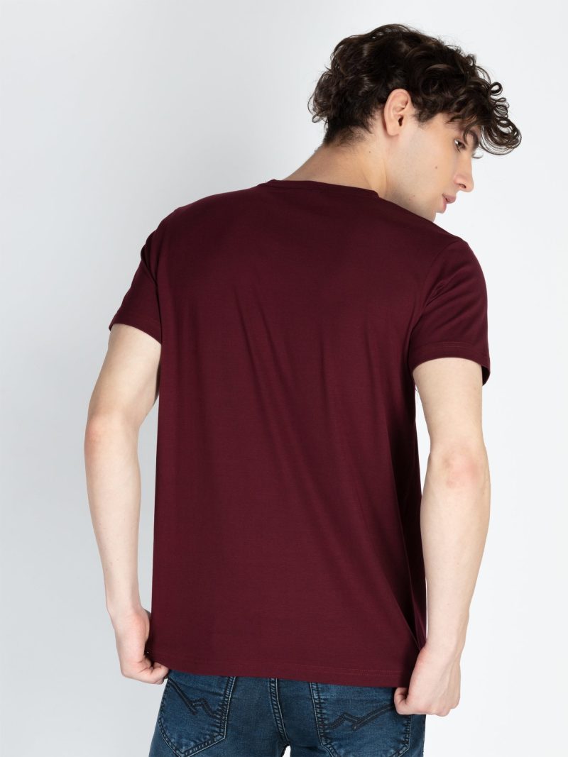 Mens Front Printed Round Neck T-Shirt