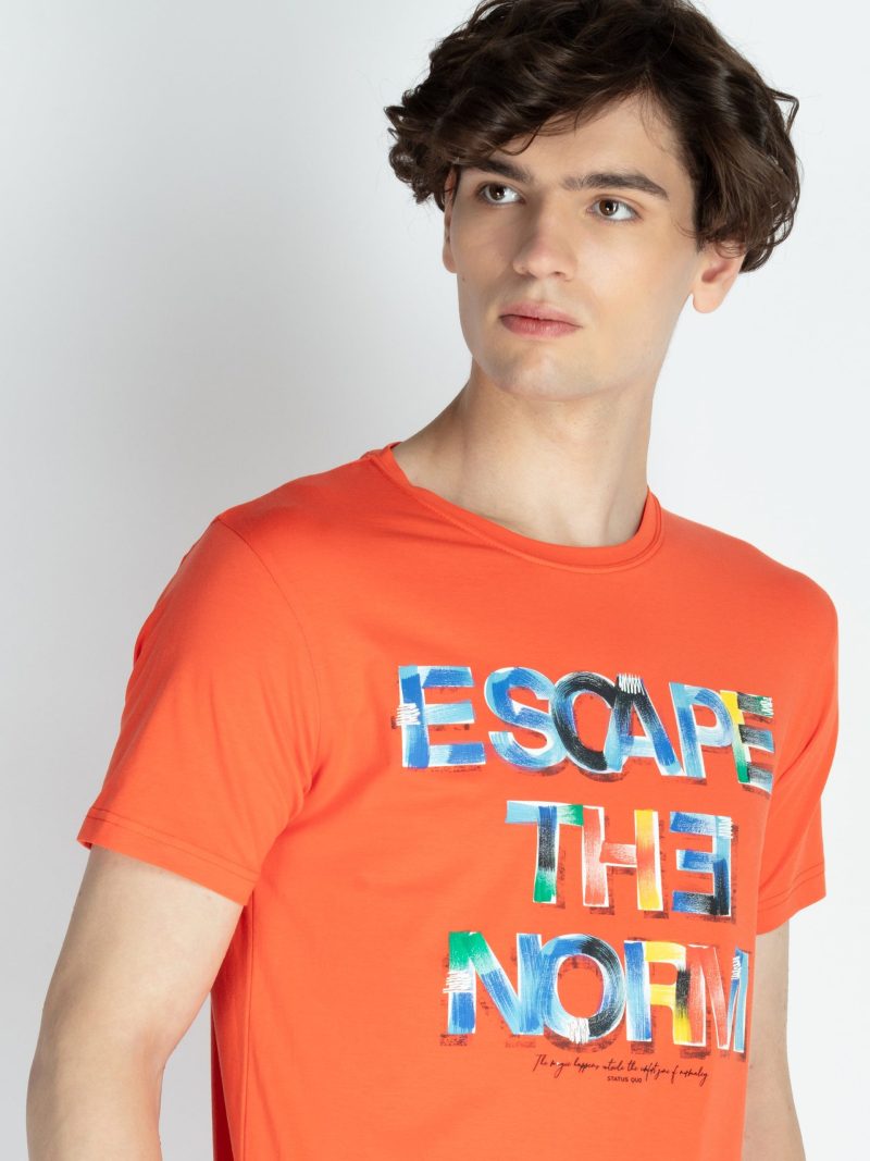 Mens Printed Round Neck T-Shirt