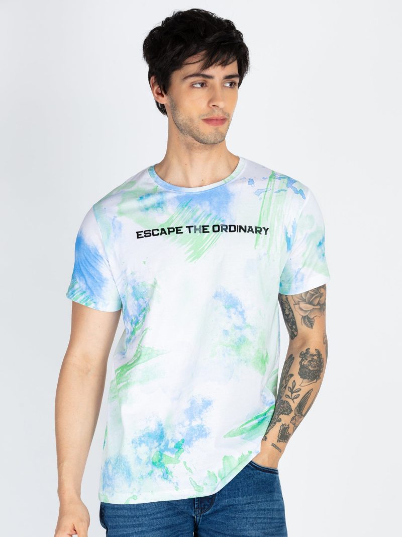 Mens All Over Printed Round Neck T-Shirt